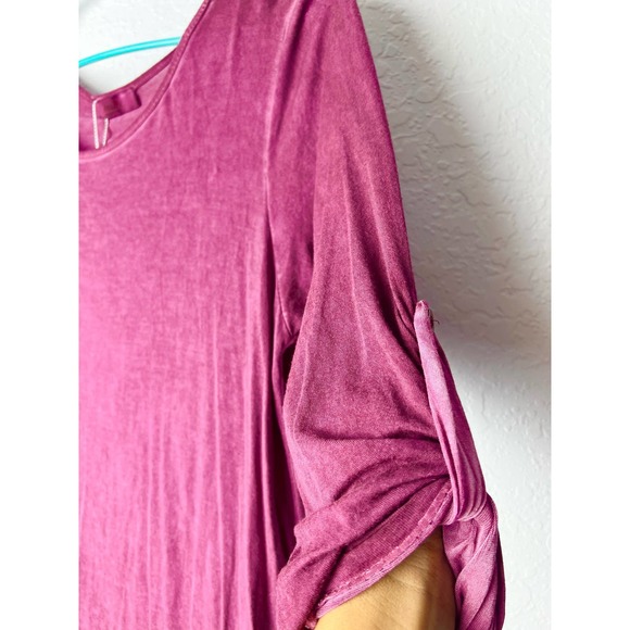 Scandal women’s tunic top 3/4 sleeve small / medium raspberry pink BoHo NWT - Picture 3 of 10